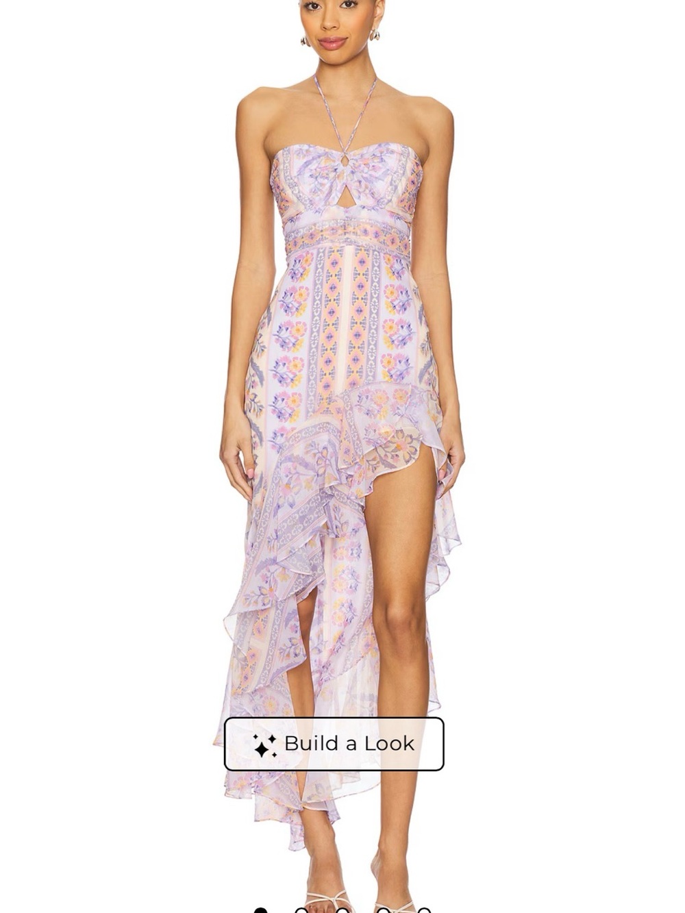 Amanda Uprichard Estrada Strapless Floral Asymmetrical Dress